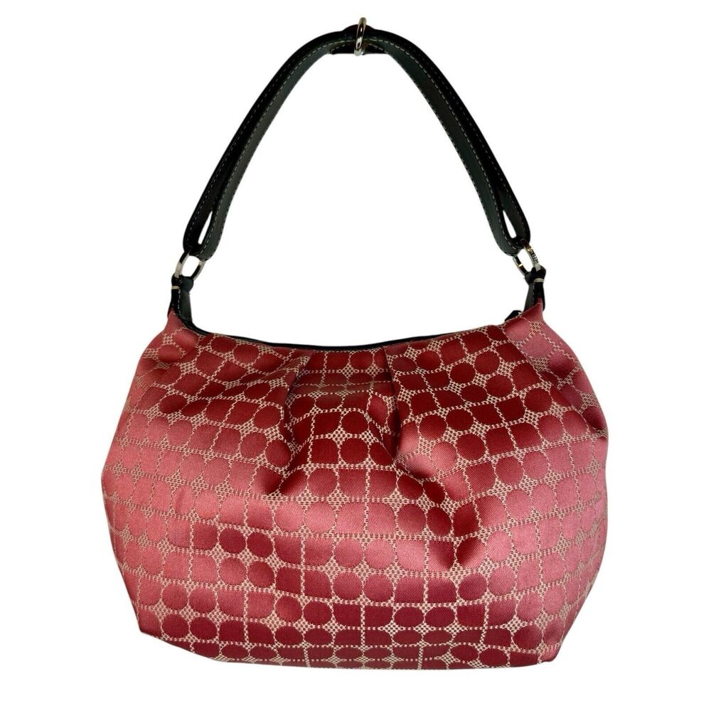 Vintage Kate Spade New York Pink Noel Jacquard Hobo Shoulder Bag - Y2K